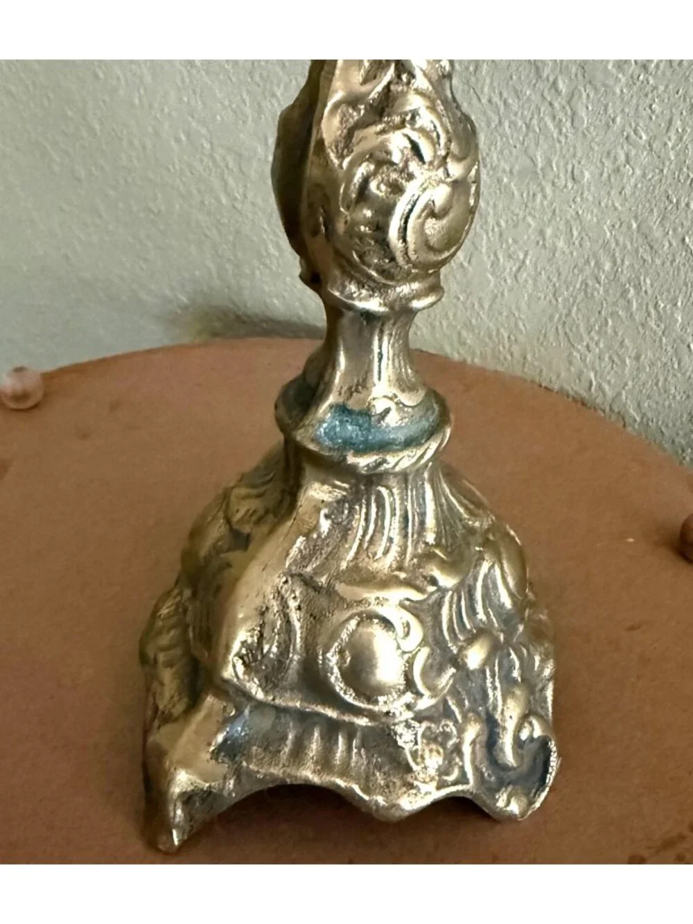 Vintage Solid Brass‎ Cast Rococo 5 Arms 12